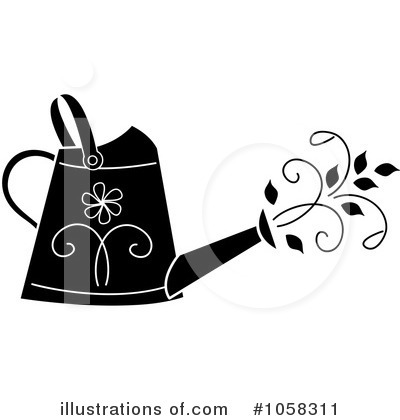 Royalty-Free (RF) Watering Can Clipart Illustration by Pams Clipart - Stock Sample #1058311