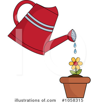 Royalty-Free (RF) Watering Can Clipart Illustration by Pams Clipart - Stock Sample #1058315