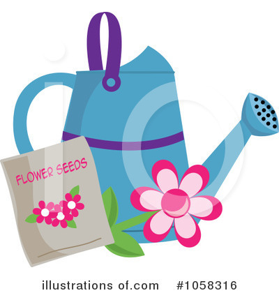 Royalty-Free (RF) Watering Can Clipart Illustration by Pams Clipart - Stock Sample #1058316
