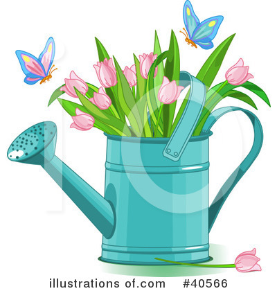 Royalty-Free (RF) Watering Can Clipart Illustration by Pushkin - Stock Sample #40566