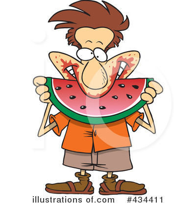 Royalty-Free (RF) Watermelon Clipart Illustration by toonaday - Stock Sample #434411