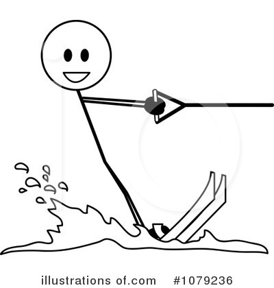 Royalty-Free (RF) Waterskiing Clipart Illustration by Pams Clipart - Stock Sample #1079236