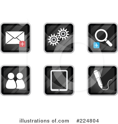 Royalty-Free (RF) Web Site Icons Clipart Illustration by Qiun - Stock Sample #224804