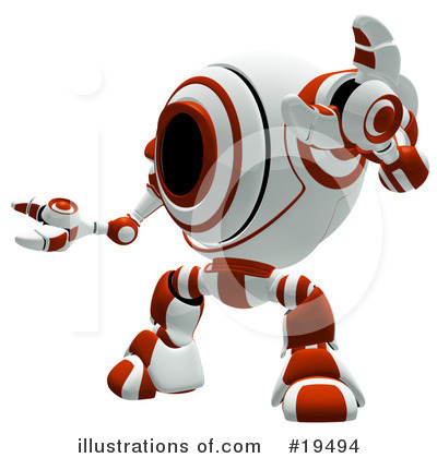 Red Robot Clipart #19494 by Leo Blanchette
