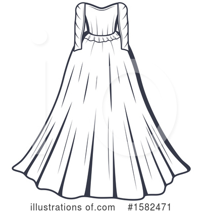 Wedding Dress Clipart #1582471 by Vector Tradition SM