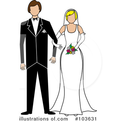 Royalty-Free (RF) Wedding Couple Clipart Illustration by Pams Clipart - Stock Sample #103631