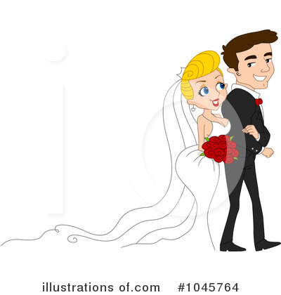 Royalty-Free (RF) Wedding Couple Clipart Illustration by BNP Design Studio - Stock Sample #1045764