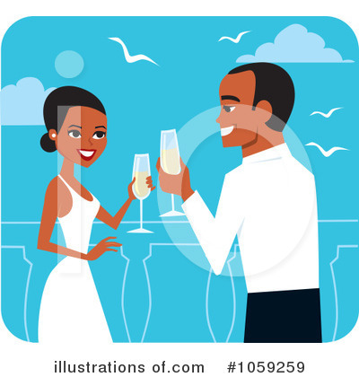 Royalty-Free (RF) Wedding Couple Clipart Illustration by Monica - Stock Sample #1059259
