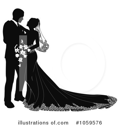 Royalty-Free (RF) Wedding Couple Clipart Illustration by AtStockIllustration - Stock Sample #1059576