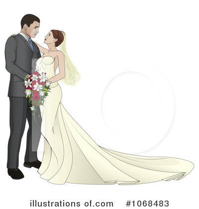 Royalty-Free (RF) Wedding Couple Clipart Illustration by AtStockIllustration - Stock Sample #1068483