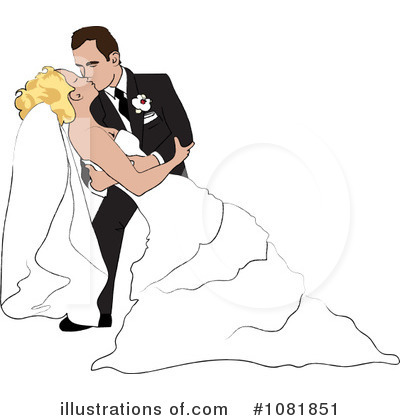 Royalty-Free (RF) Wedding Couple Clipart Illustration by Pams Clipart - Stock Sample #1081851