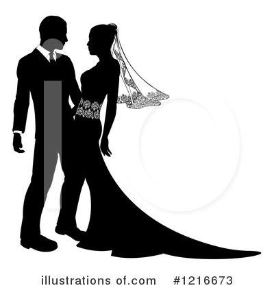 Royalty-Free (RF) Wedding Couple Clipart Illustration by AtStockIllustration - Stock Sample #1216673