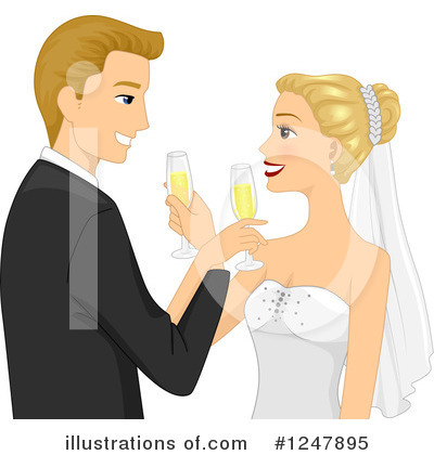 Royalty-Free (RF) Wedding Couple Clipart Illustration by BNP Design Studio - Stock Sample #1247895