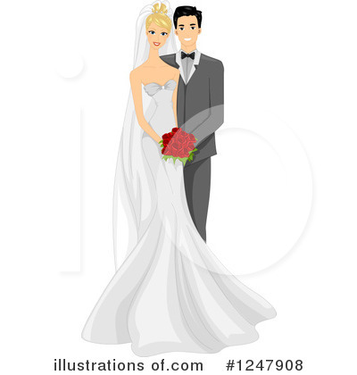 Royalty-Free (RF) Wedding Couple Clipart Illustration by BNP Design Studio - Stock Sample #1247908