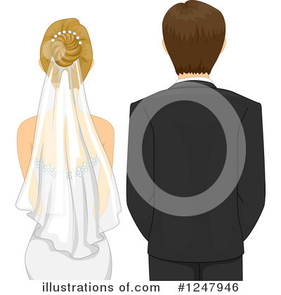 Royalty-Free (RF) Wedding Couple Clipart Illustration by BNP Design Studio - Stock Sample #1247946