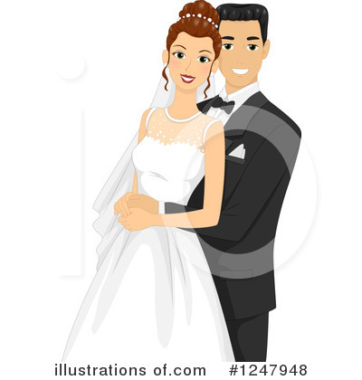 Royalty-Free (RF) Wedding Couple Clipart Illustration by BNP Design Studio - Stock Sample #1247948