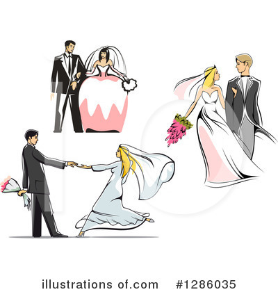 Royalty-Free (RF) Wedding Couple Clipart Illustration by Vector Tradition SM - Stock Sample #1286035