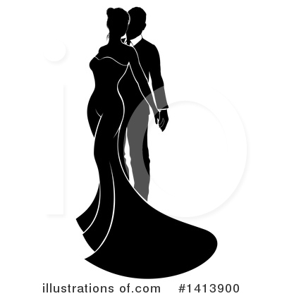 Royalty-Free (RF) Wedding Couple Clipart Illustration by AtStockIllustration - Stock Sample #1413900