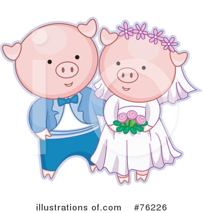 Royalty-Free (RF) Wedding Couple Clipart Illustration by BNP Design Studio - Stock Sample #76226