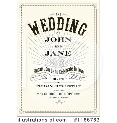 Royalty-Free (RF) Wedding Invitation Clipart Illustration by BestVector - Stock Sample #1166783