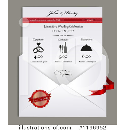 Wedding Invite Clipart #1196952 by Eugene
