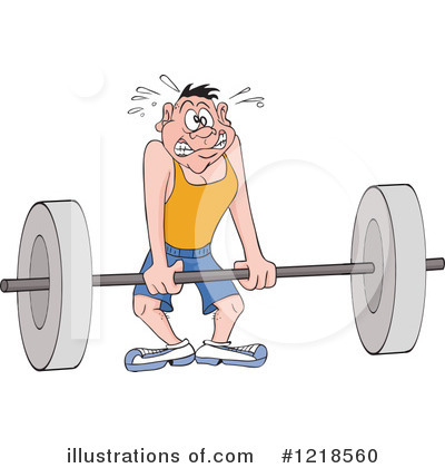 Royalty-Free (RF) Weightlifting Clipart Illustration by LaffToon - Stock Sample #1218560