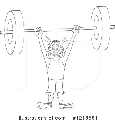 Royalty-Free (RF) Weightlifting Clipart Illustration by LaffToon - Stock Sample #1218561