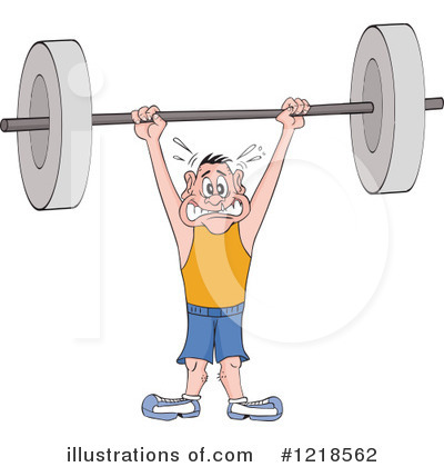 Royalty-Free (RF) Weightlifting Clipart Illustration by LaffToon - Stock Sample #1218562