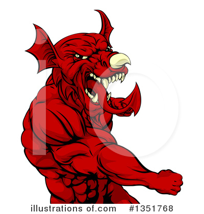 Royalty-Free (RF) Welsh Dragon Clipart Illustration by AtStockIllustration - Stock Sample #1351768