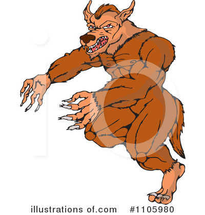 Royalty-Free (RF) Werewolf Clipart Illustration by patrimonio - Stock Sample #1105980