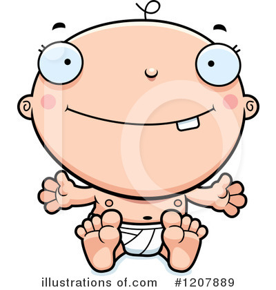 Royalty-Free (RF) White Baby Clipart Illustration by Cory Thoman - Stock Sample #1207889