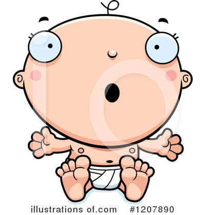 Royalty-Free (RF) White Baby Clipart Illustration by Cory Thoman - Stock Sample #1207890