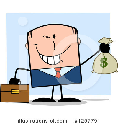 Royalty-Free (RF) White Businessman Clipart Illustration by Hit Toon - Stock Sample #1257791