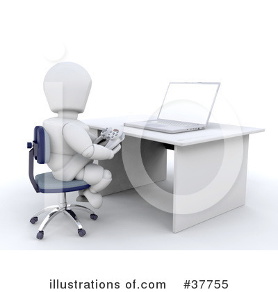 Royalty-Free (RF) White Character Clipart Illustration by KJ Pargeter - Stock Sample #37755