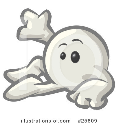 Royalty-Free (RF) White Konkee Character Clipart Illustration by Leo Blanchette - Stock Sample #25809