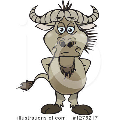 Royalty-Free (RF) Wildebeest Clipart Illustration by Dennis Holmes Designs - Stock Sample #1276217