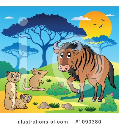 Wildebeest Clipart #1090380 by visekart