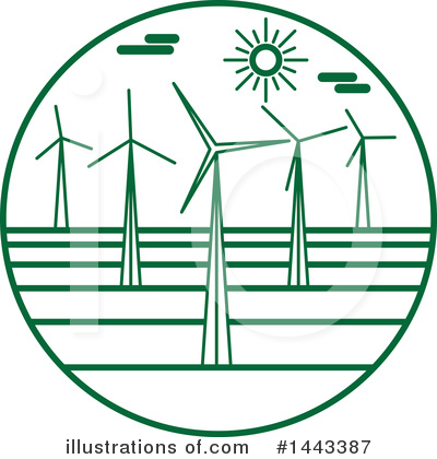 Wind Turbines Clipart #1443387 by ColorMagic