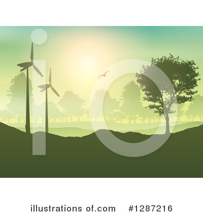 Wind Turbines Clipart #1287216 by KJ Pargeter