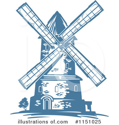 Royalty-Free (RF) Windmill Clipart Illustration by Vector Tradition SM - Stock Sample #1151025