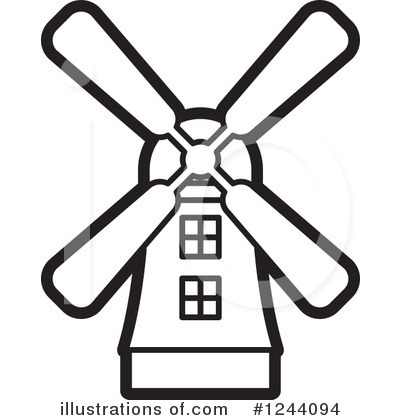 Royalty-Free (RF) Windmill Clipart Illustration by Lal Perera - Stock Sample #1244094
