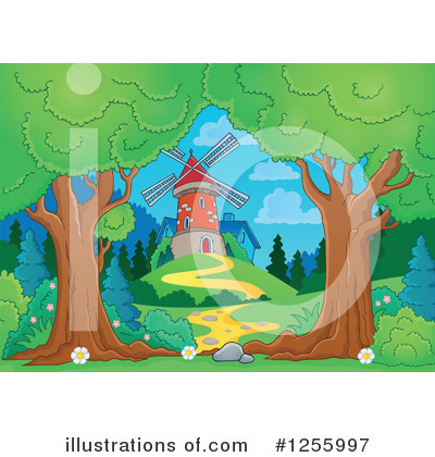 Royalty-Free (RF) Windmill Clipart Illustration by visekart - Stock Sample #1255997