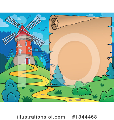 Royalty-Free (RF) Windmill Clipart Illustration by visekart - Stock Sample #1344468