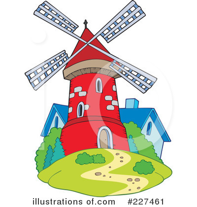 Royalty-Free (RF) Windmill Clipart Illustration by visekart - Stock Sample #227461