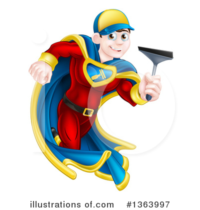 Royalty-Free (RF) Window Cleaner Clipart Illustration by AtStockIllustration - Stock Sample #1363997