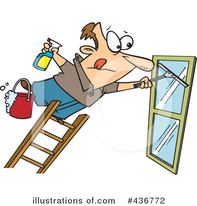 Royalty-Free (RF) Window Cleaner Clipart Illustration by toonaday - Stock Sample #436772