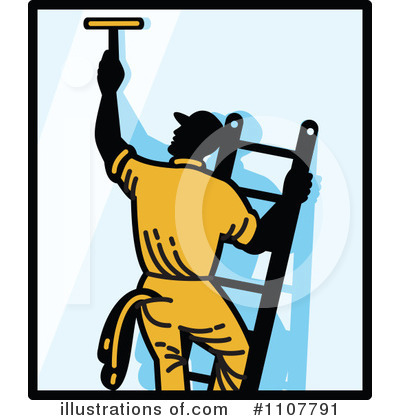 Royalty-Free (RF) Window Washer Clipart Illustration by patrimonio - Stock Sample #1107791