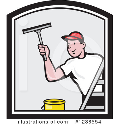 Royalty-Free (RF) Window Washer Clipart Illustration by patrimonio - Stock Sample #1238554