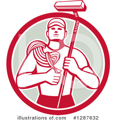 Royalty-Free (RF) Window Washer Clipart Illustration by patrimonio - Stock Sample #1287632