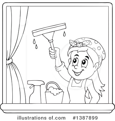 Royalty-Free (RF) Window Washer Clipart Illustration by visekart - Stock Sample #1387899